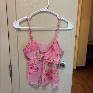 Francesca's Collections Pink Floral Camisole